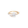 Oval White Sapphire Solitaire Pavé Ring Vermeil Yellow Gold First