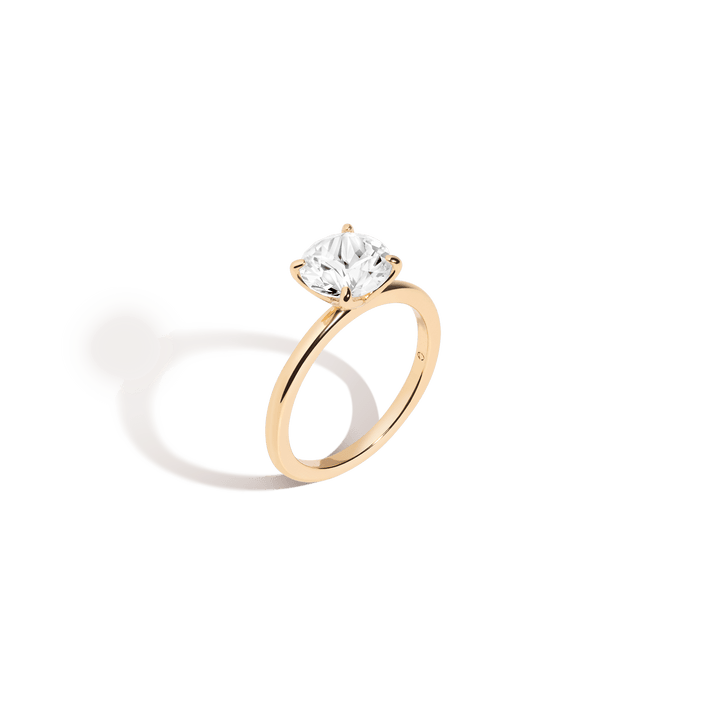 2000 × 2000px  Round White Sapphire Solitaire Ring Vermeil Yellow Gold