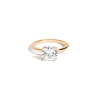 Round White Sapphire Solitaire Ring Vermeil Yellow Gold First