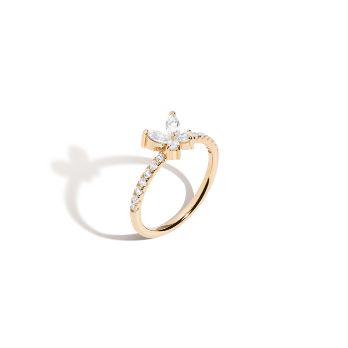 White Sapphire Butterfly Ring