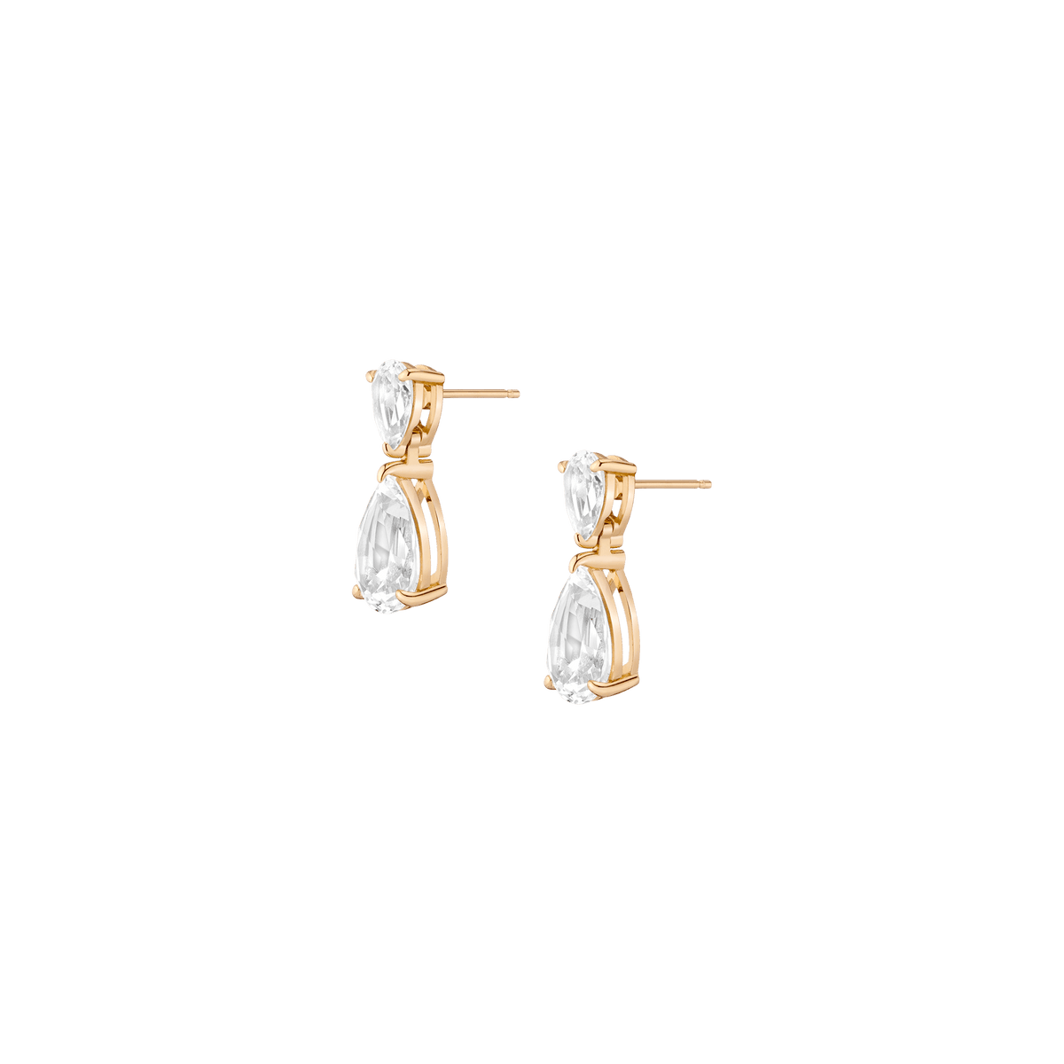 White Sapphire Pear Drop Earrings