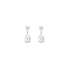 Lab Grown White Sapphire Pear Drop Earrings