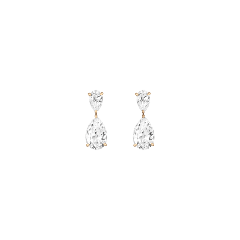 Luxe Sapphire Pear Drop Sterling Silver Earrings