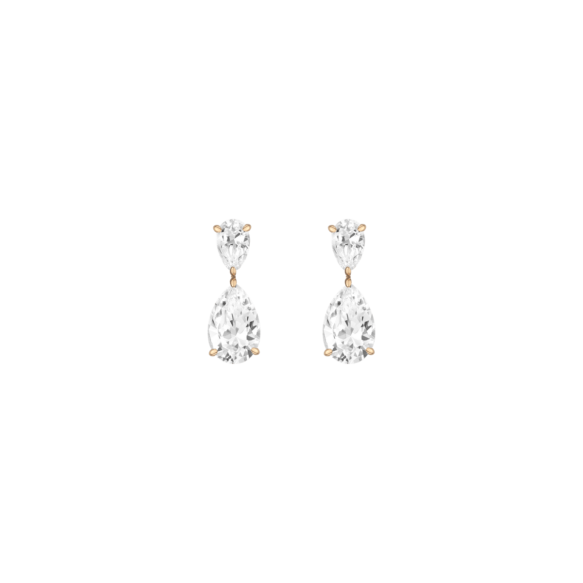 White Sapphire Pear Drop Earrings