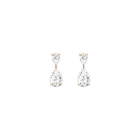 Lab Grown White Sapphire Pear Drop Earrings