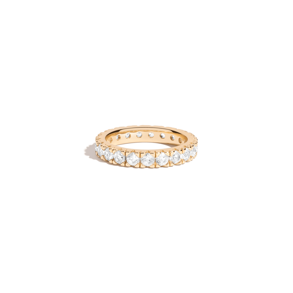 White Sapphire Eternity Ring Vermeil Yellow Gold 2ct