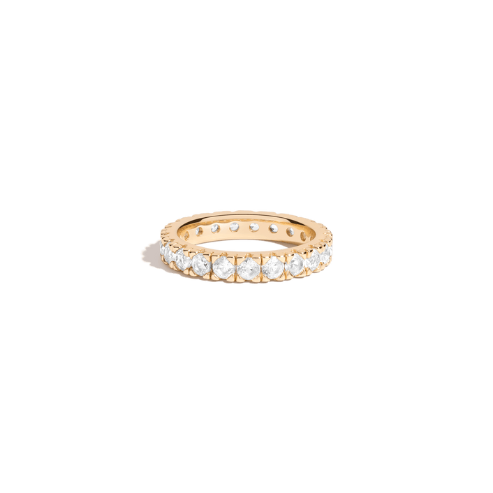 White Sapphire Eternity Ring Vermeil Yellow Gold 2ct