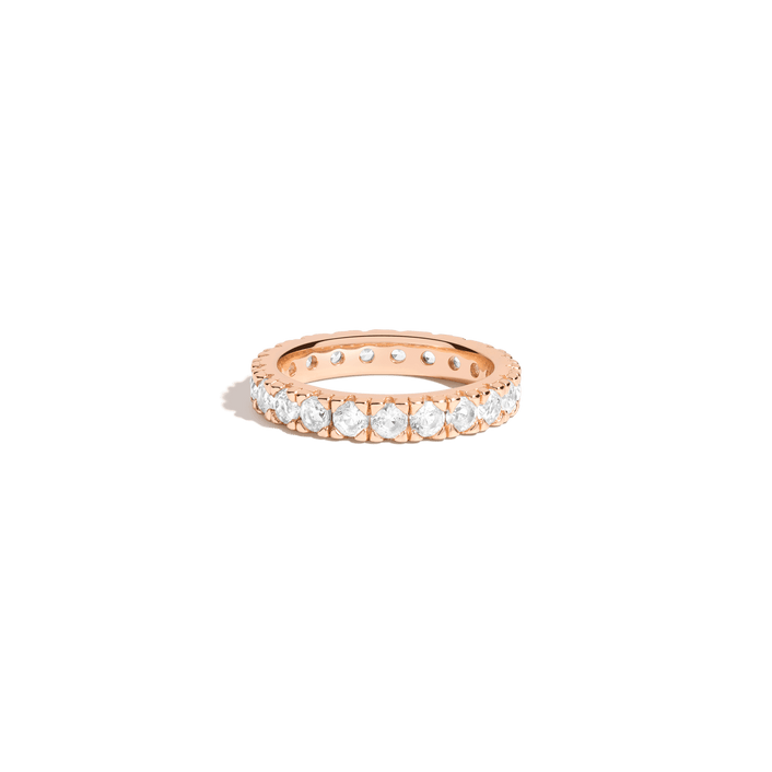 White Sapphire Eternity Ring Vermeil Rose Gold 2ct