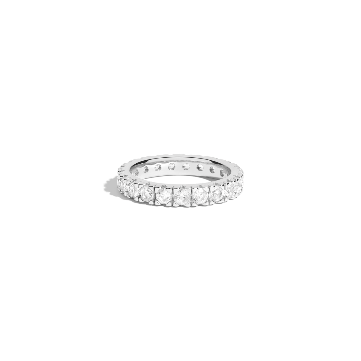 2ct Lab Grown White Sapphire Eternity Ring Vermeil White Gold First