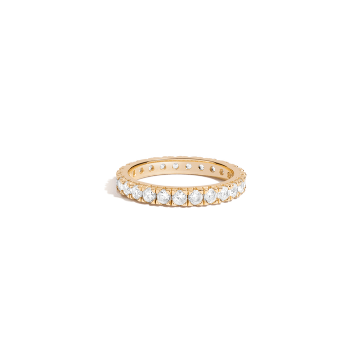 White Sapphire Eternity Ring Vermeil Yellow Gold 1ct First