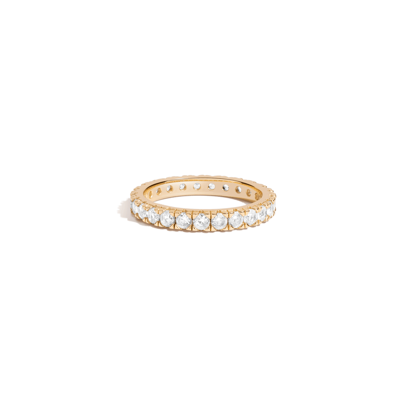 Lab Grown Sapphire Eternity Sterling Silver Ring
