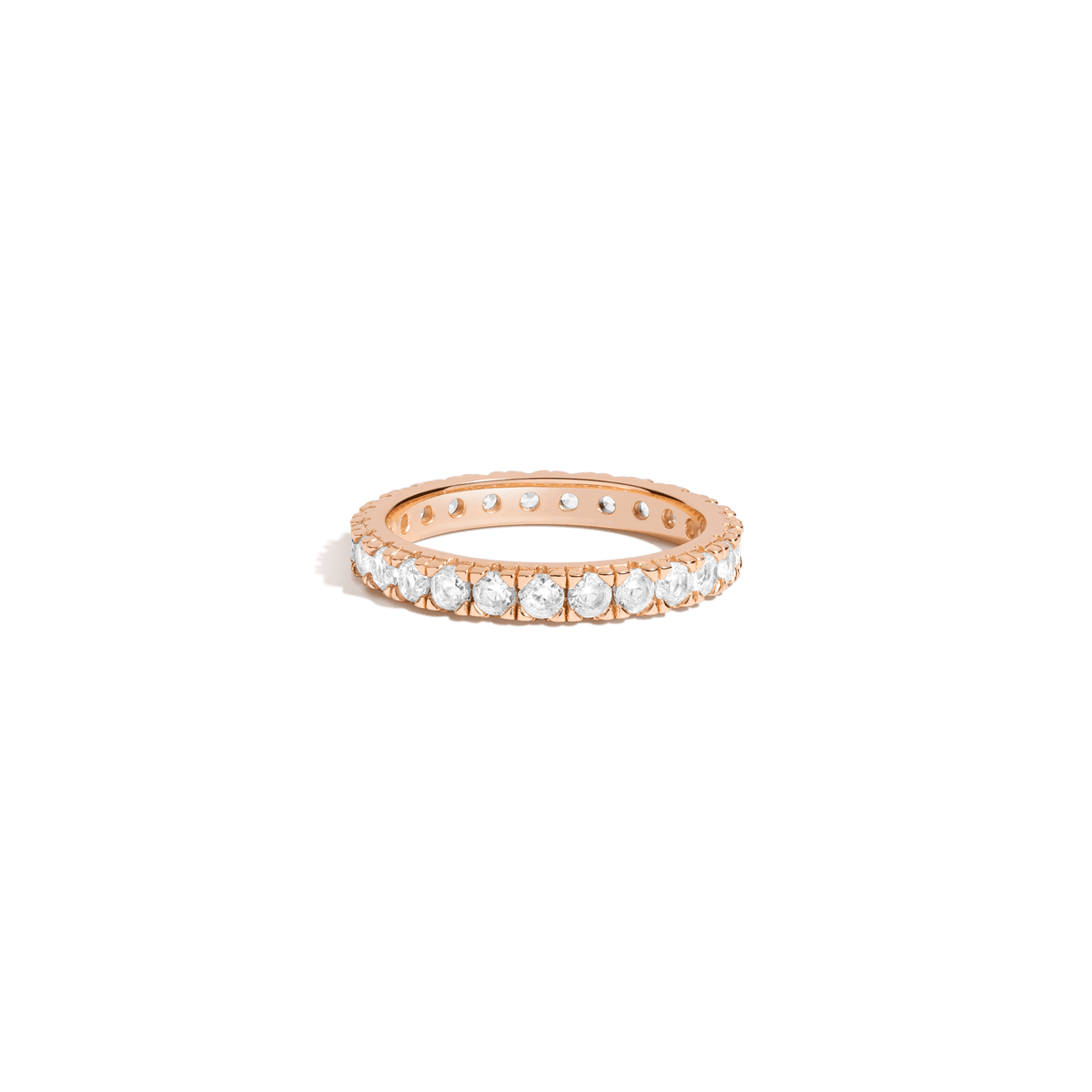 White Sapphire Eternity Ring Vermeil Rose Gold 1ct