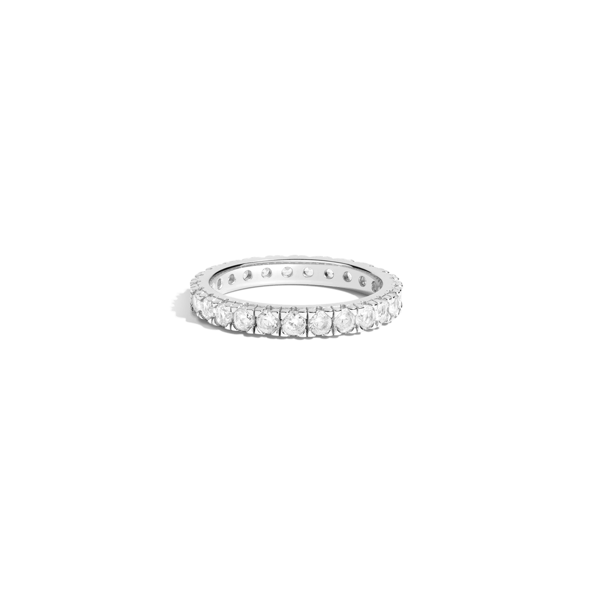 White Sapphire Eternity Ring Vermeil White Gold 1ct First