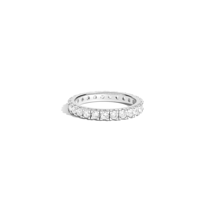 White Sapphire Eternity Ring Vermeil White Gold 1ct First