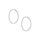 Lab Grown White Sapphire Hoop Earrings