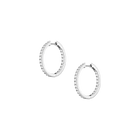 Lab Grown White Sapphire Hoop Earrings