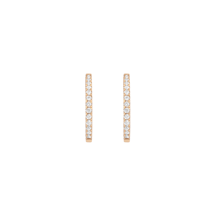 White Sapphire Hoops Earrings Vermeil Yellow Gold 25mm