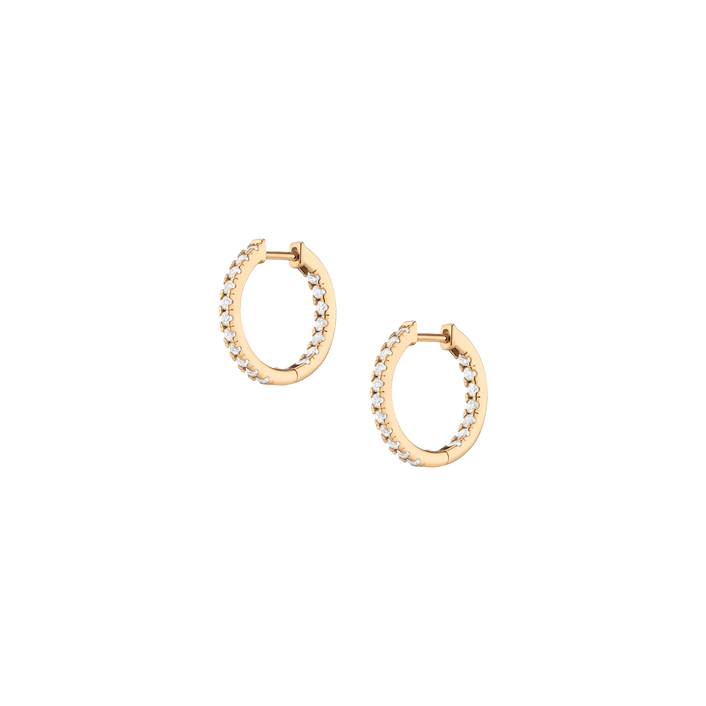 White Sapphire Hoops Earrings Vermeil Yellow Gold 20mm