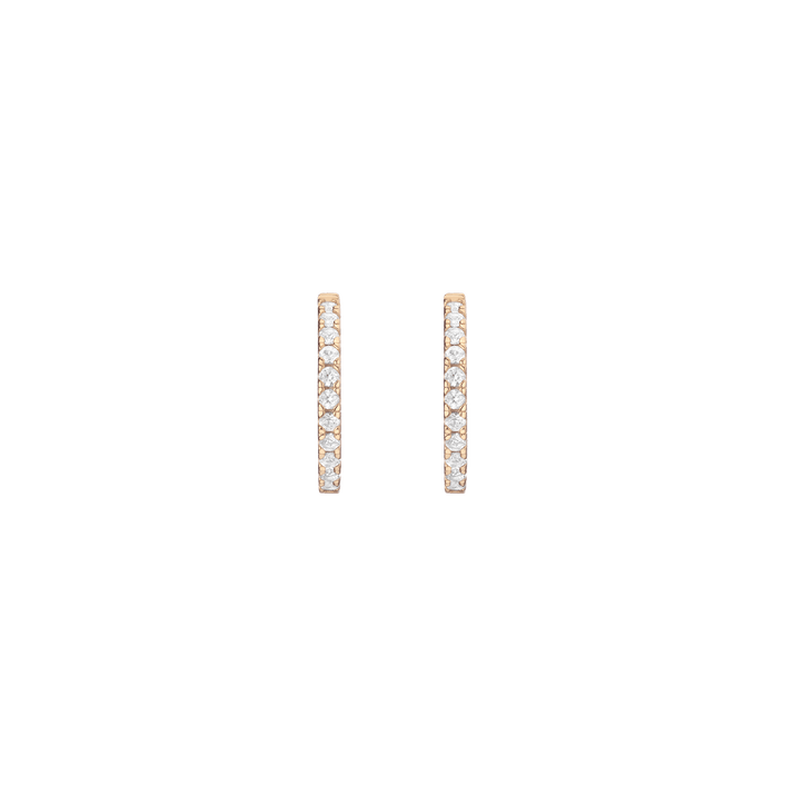 White Sapphire Hoops Earrings Vermeil Yellow Gold 20mm