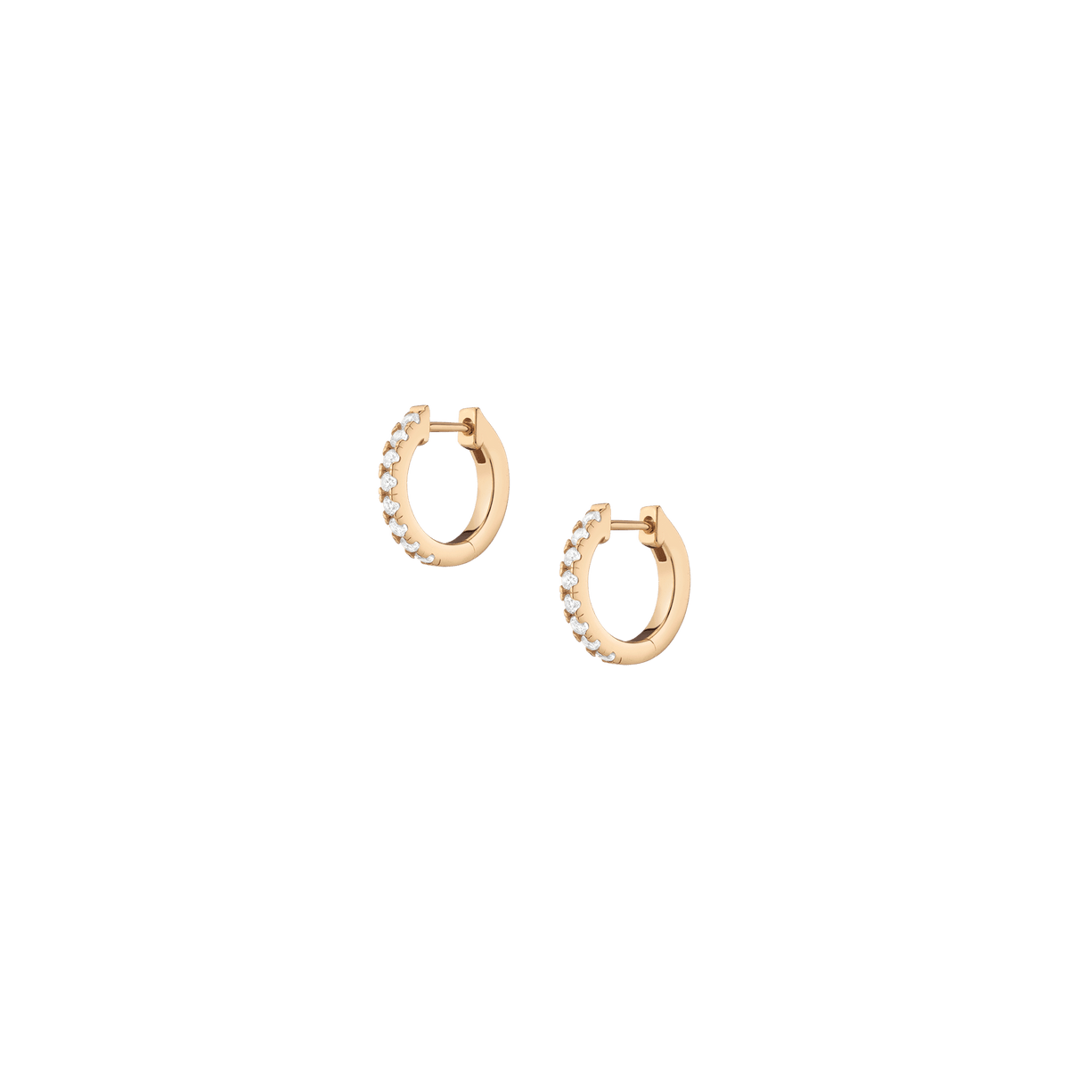 White Sapphire Huggie Earrings Vermeil Yellow Gold 15mm First