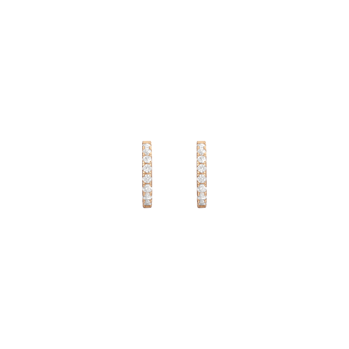 White Sapphire Huggie Earrings Vermeil Yellow Gold 15mm