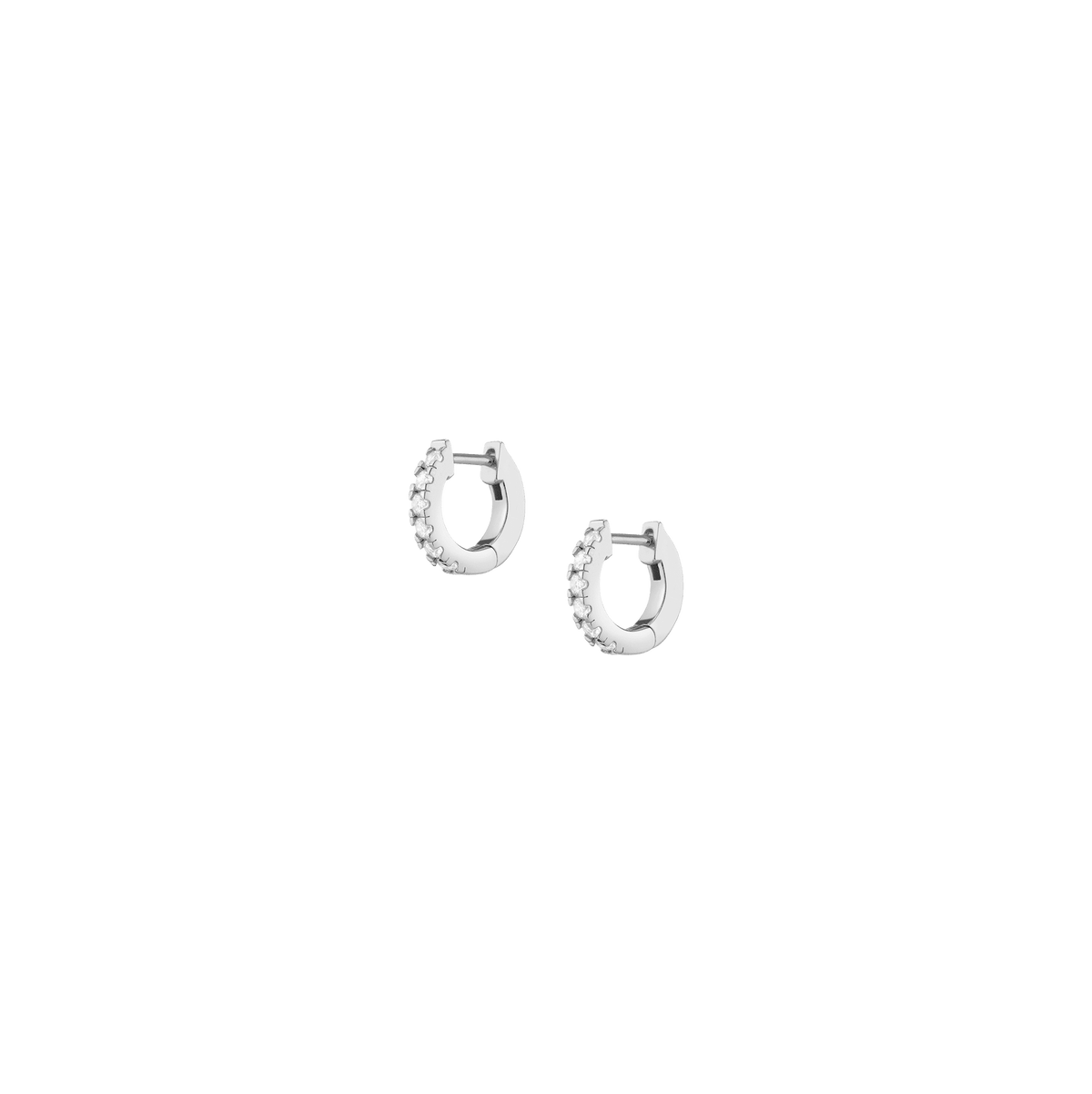 White Sapphire Huggie Earrings