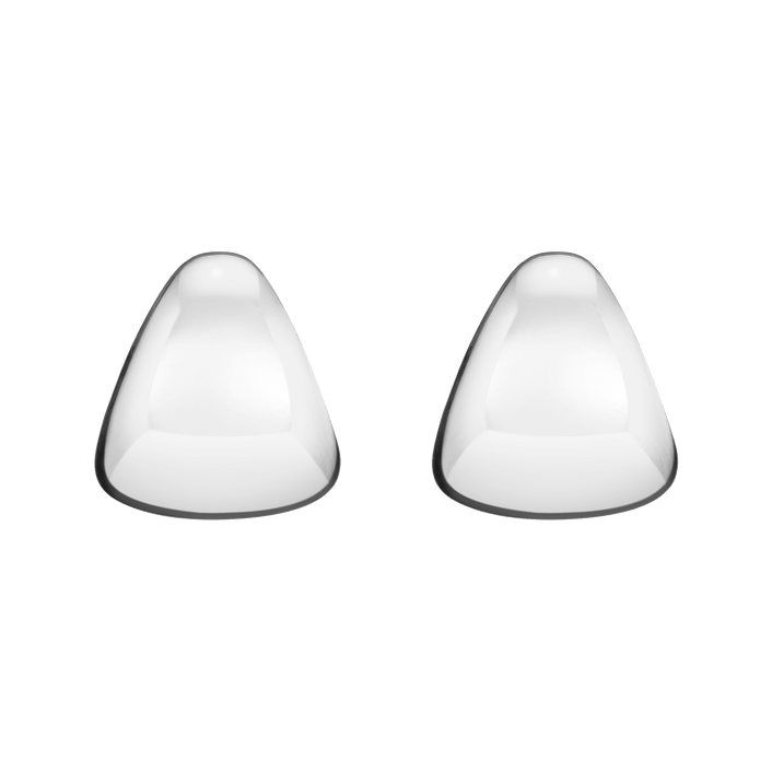 Dome Earrings Vermeil White Gold Large