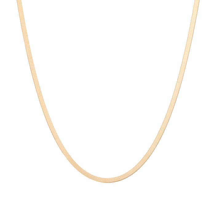 Solid Gold Herringbone Chain Necklace 14k Yellow Gold 3mm First