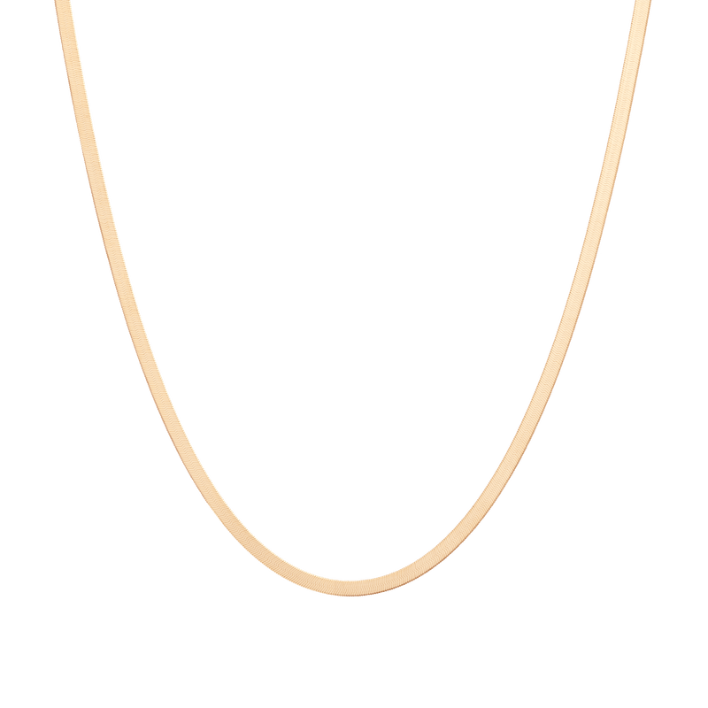 Solid Herringbone Chain Necklace