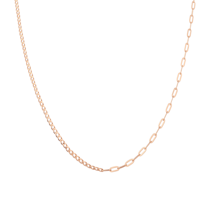 Mix Chain Necklace Vermeil Rose Gold First