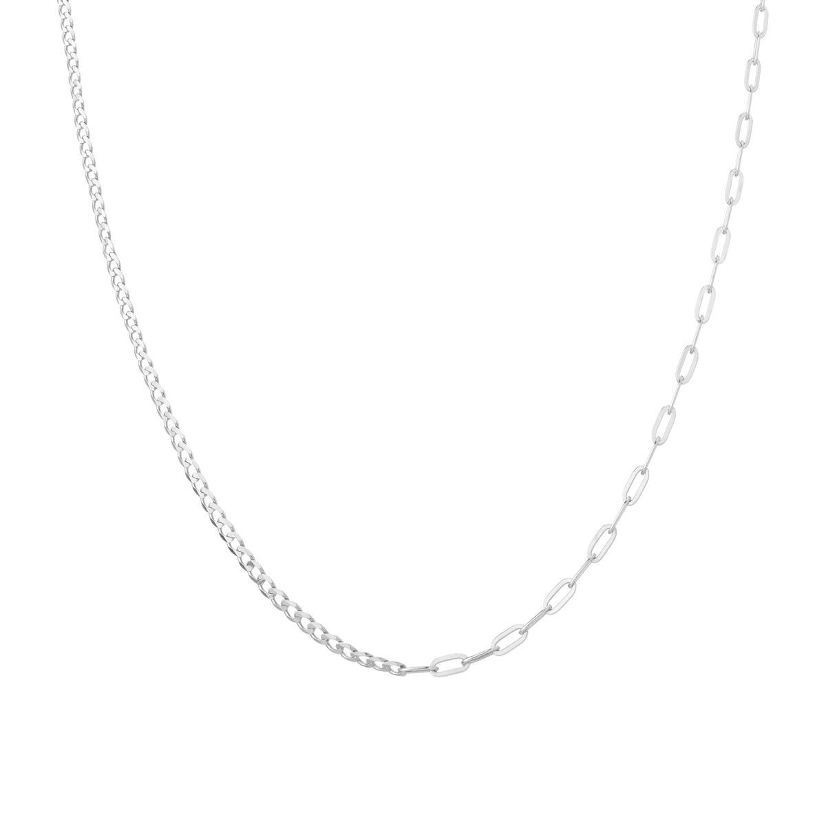 Mix Chain Necklace Vermeil White Gold First
