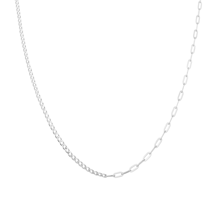 Mix Chain Necklace Vermeil White Gold First