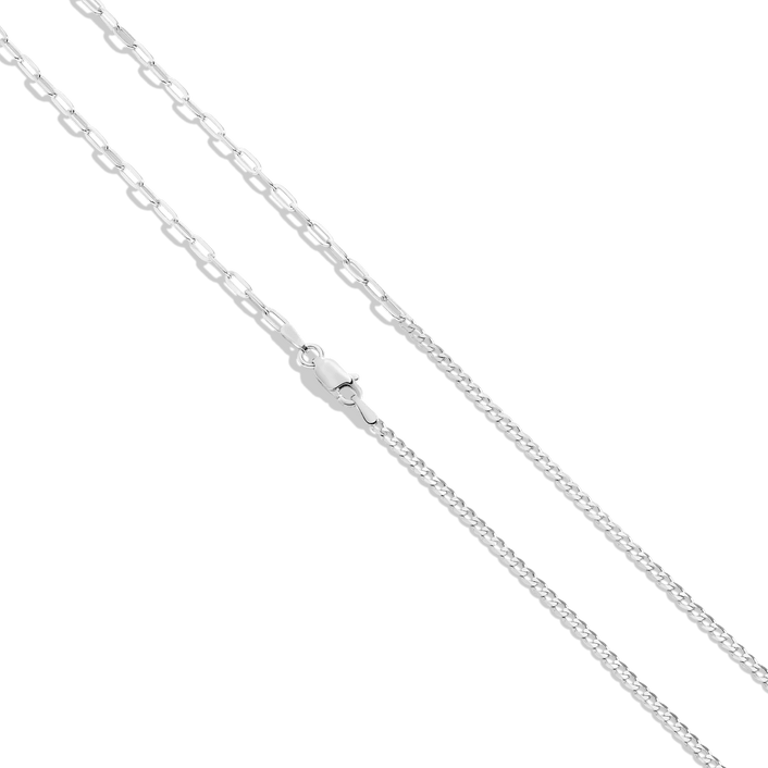 Mix Chain Necklace Vermeil White Gold