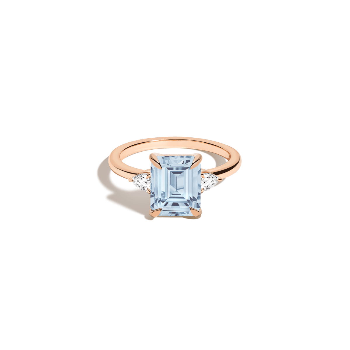 Emerald Gemstone Cocktail Ring - Aquamarine Vermeil 14k Rose Gold First