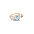 Emerald Gemstone Cocktail Ring - White Sapphire