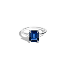 Emerald Gemstone Cocktail Ring - White Sapphire