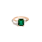 Emerald Gemstone Cocktail Ring - White Sapphire