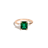 Emerald Gemstone Cocktail Ring - Green Emerald Vermeil 14k Rose Gold First