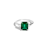 Emerald Gemstone Cocktail Ring - Green Emerald Vermeil 14k White Gold First