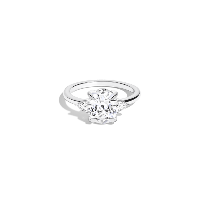 Oval Gemstone Cocktail Ring Vermeil 14k 18k White Gold White Sapphire