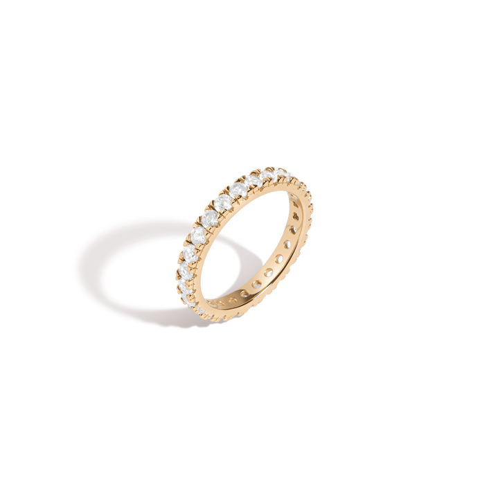 White Sapphire Eternity Ring Vermeil Yellow Gold 1ct