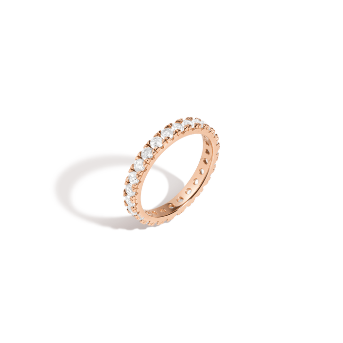 White Sapphire Eternity Ring Vermeil Rose Gold 1ct