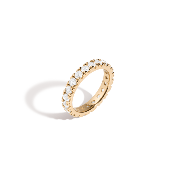 White Sapphire Eternity Ring Vermeil Yellow Gold 2ct