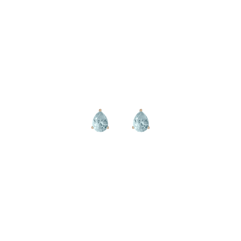 Pear Gemstone Solitaire Stud Earrings