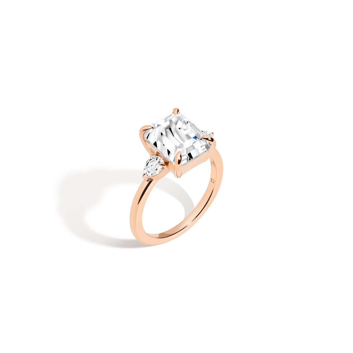 Emerald Gemstone Cocktail Ring Vermeil 14k 18k Rose Gold White Sapphire