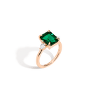 Emerald Gemstone Cocktail Ring - White Sapphire