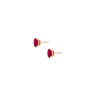 Oval Gemstone Solitaire Stud Earrings