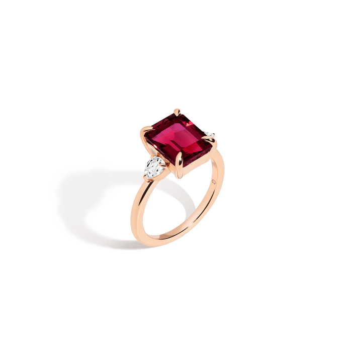 Emerald Gemstone Cocktail Ring Vermeil 14k 18k Rose Gold Red Ruby