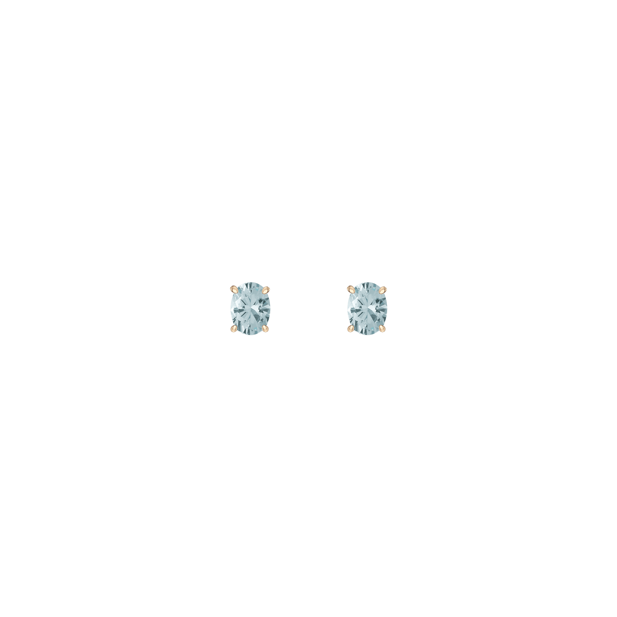 Oval Gemstone Solitaire Stud Earrings