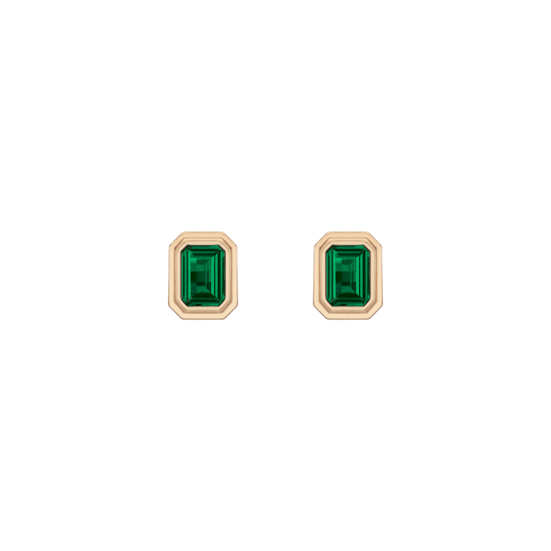 Lab Grown Emerald Heirloom Stud Earrings